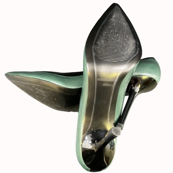Nine West All The Way Women's Green Shoes/Heels Size 8.5M SKU 5255 - Picture 5 of 8
